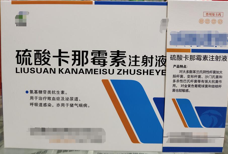 卡那霉素注射液-氨基糖苷類抗生素。用于治療敗血癥及泌尿道、呼吸道感染，亦用于豬氣喘病。