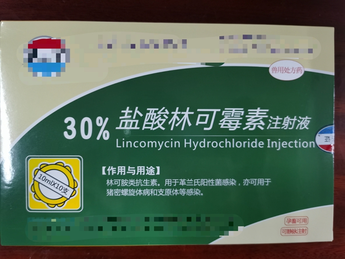 30%鹽酸林可霉素注射液--用于革蘭氏陽性菌，豬密螺旋體病，支原體病感染